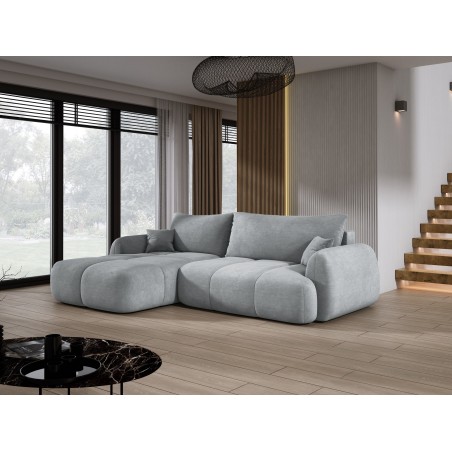 Narożnik COCO Lewostronny z funkcją spania poduszkami i pojemnikiem Cloud 81 DOMOHOME