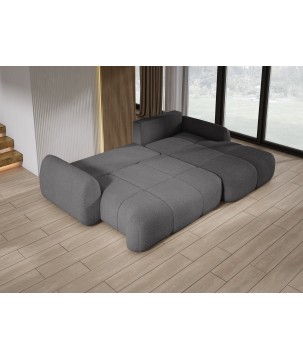 Narożnik COCO Prawostronny z funkcją spania poduszkami i pojemnikiem Now Or Never 92 DOMOHOME