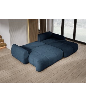 Narożnik COCO Prawostronny z funkcją spania poduszkami i pojemnikiem Now Or Never 79 DOMOHOME