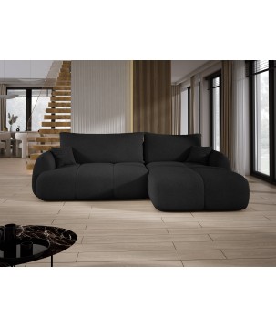 Narożnik COCO Prawostronny z funkcją spania poduszkami i pojemnikiem Now Or Never 100 DOMOHOME