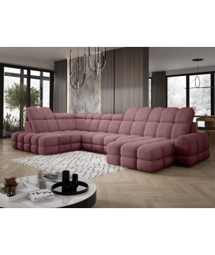 Narożnik TOLLO XL z elektryczną regulacją siedziska Lewostronny w tkaninie promocyjnej BUBBLE 09 WERSAL