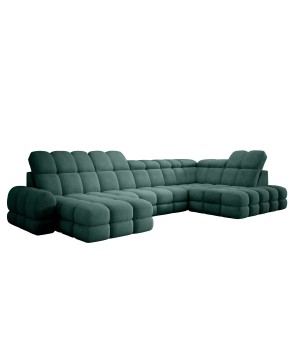 Narożnik TOLLO XL z elektryczną regulacją siedziska Prawostronny w tkaninie promocyjnej BUBBLE 12 WERSAL