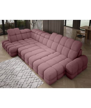 Narożnik TOLLO XL z elektryczną regulacją siedziska Lewostronny w tkaninie promocyjnej BUBBLE 09 WERSAL