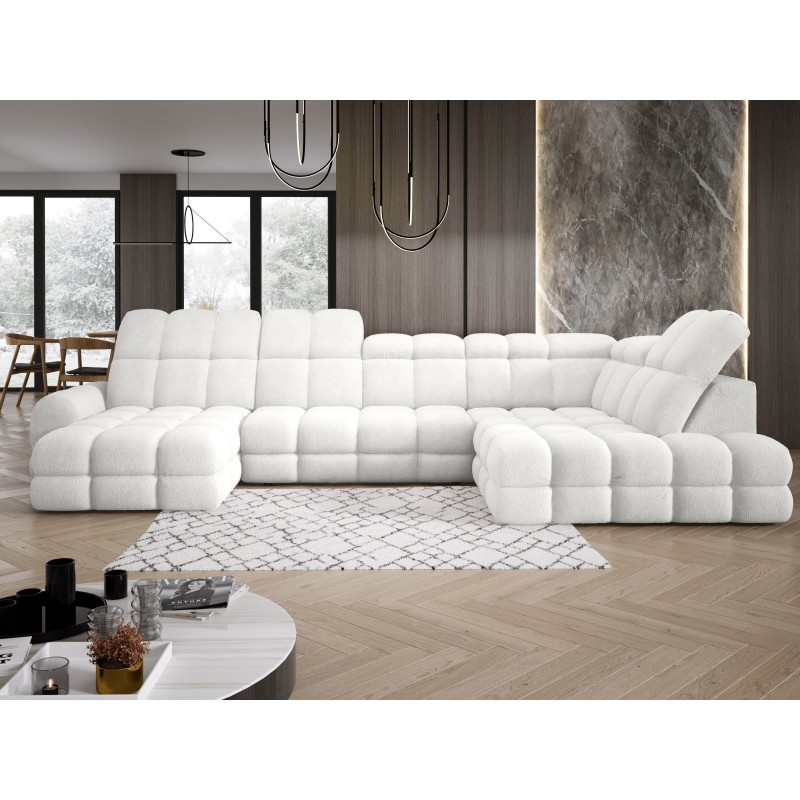 Narożnik TOLLO XL z elektryczną regulacją siedziska Prawostronny w tkaninie promocyjnej BUBBLE 01 WERSAL