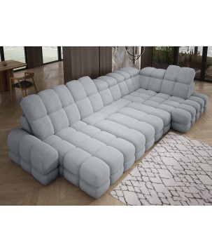 Narożnik TOLLO XL z elektryczną regulacją siedziska Prawostronny w tkaninie promocyjnej BUBBLE 06 WERSAL