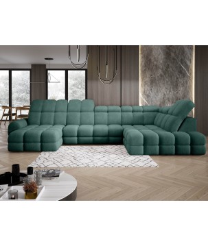 Narożnik TOLLO XL z elektryczną regulacją siedziska Prawostronny w tkaninie promocyjnej BUBBLE 12 WERSAL