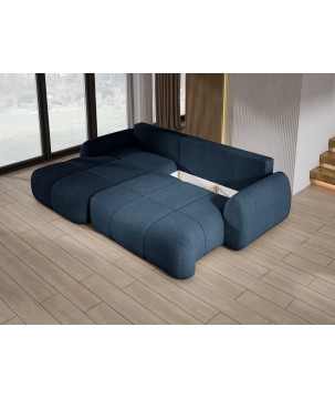 Narożnik COCO Lewostronny z funkcją spania poduszkami i pojemnikiem Now Or Never 79 DOMOHOME