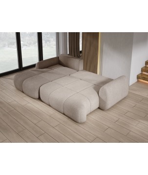 Narożnik COCO Lewostronny z funkcją spania poduszkami i pojemnikiem Now Or Never 16 DOMOHOME