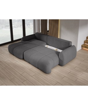 Narożnik COCO Lewostronny z funkcją spania poduszkami i pojemnikiem Now Or Never 92 DOMOHOME