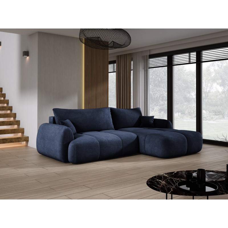 Narożnik COCO Prawostronny z funkcją spania poduszkami i pojemnikiem Cloud 79 DOMOHOME