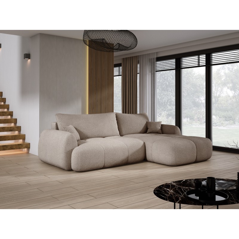 Narożnik COCO Prawostronny z funkcją spania poduszkami i pojemnikiem Now Or Never 16 DOMOHOME