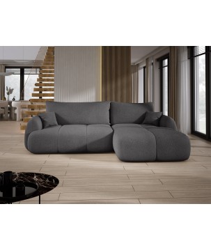 Narożnik COCO Prawostronny z funkcją spania poduszkami i pojemnikiem Now Or Never 92 DOMOHOME