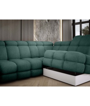 Narożnik TOLLO XL z elektryczną regulacją siedziska Prawostronny w tkaninie promocyjnej BUBBLE 12 WERSAL