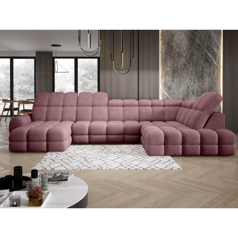 Narożnik TOLLO XL z elektryczną regulacją siedziska Prawostronny w tkaninie promocyjnej BUBBLE 09 WERSAL