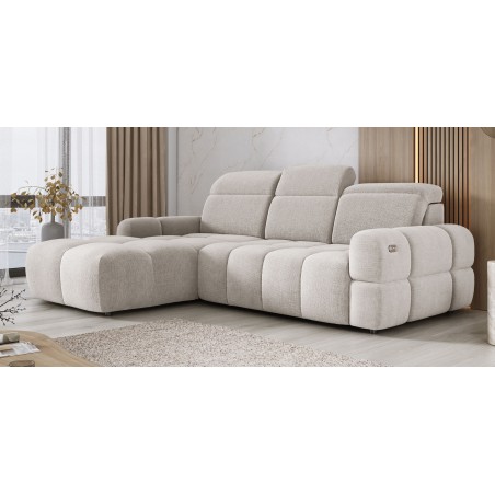 Narożnik MATEO S Wolnostojący Lewostronny Tkanina Memphis 01 kolor Beżowy WERSAL