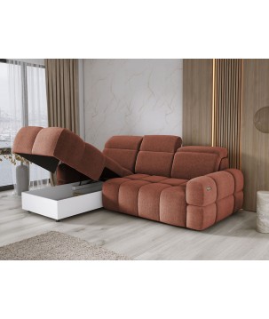 Narożnik MATEO S Wolnostojący Lewostronny Tkanina Memphis 09 kolor Miedziany WERSAL