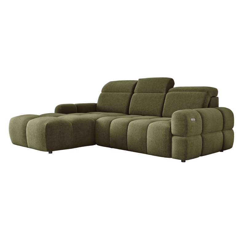 Narożnik MATEO S Wolnostojący Lewostronny Tkanina Memphis 11 kolor Oliwkowa zieleń WERSAL