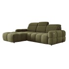 Narożnik MATEO S Wolnostojący Lewostronny Tkanina Memphis 11 kolor Oliwkowa zieleń WERSAL
