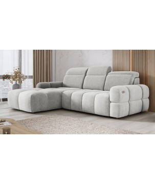 Narożnik MATEO S Wolnostojący Lewostronny Tkanina Memphis 16 kolor Złamana biel WERSAL