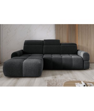 Narożnik MATEO S Wolnostojący Lewostronny Tkanina Memphis 20 kolor Antracytowy WERSAL