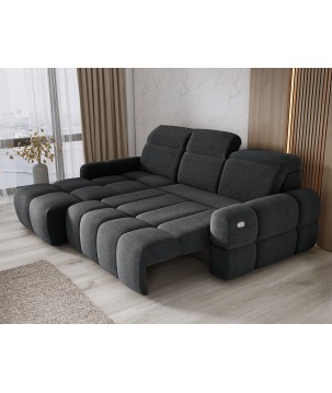 Narożnik MATEO S Wolnostojący Lewostronny Tkanina Memphis 20 kolor Antracytowy WERSAL