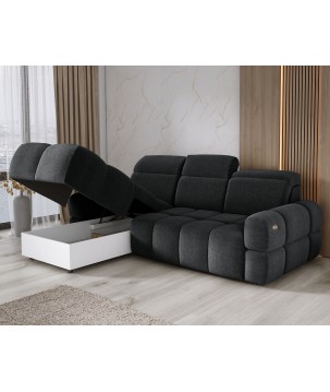 Narożnik MATEO S Wolnostojący Lewostronny Tkanina Memphis 20 kolor Antracytowy WERSAL