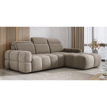 Narożnik MATEO S Wolnostojący Prawostronny Tkanina Memphis 05 kolor Kamelowy WERSAL