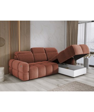 Narożnik MATEO S Wolnostojący Prawostronny Tkanina Memphis 09 kolor Miedziany WERSAL