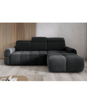 Narożnik MATEO S Wolnostojący Prawostronny Tkanina Memphis 20 kolor Antracytowy WERSAL