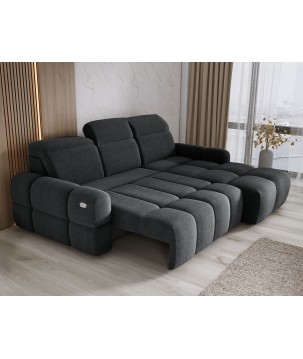 Narożnik MATEO S Wolnostojący Prawostronny Tkanina Memphis 20 kolor Antracytowy WERSAL