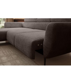 Narożnik ALISSON S/MINI Lewostronny z elektrycznym wysuwem w tkaninie POSO 04 WERSAL