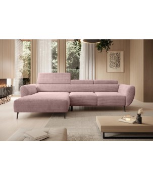 Narożnik ALISSON S/MINI Lewostronny z elektrycznym wysuwem w tkaninie POSO 60 WERSAL