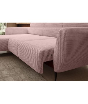 Narożnik ALISSON S/MINI Lewostronny z elektrycznym wysuwem w tkaninie POSO 60 WERSAL