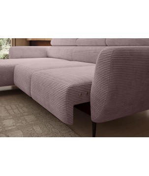 Narożnik ALISSON S/MINI Lewostronny z elektrycznym wysuwem w tkaninie POSO 100 WERSAL