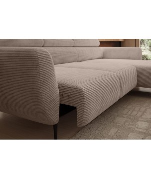 Narożnik ALISSON S/MINI Prawostronny z elektrycznym wysuwem w tkaninie POSO 02 WERSAL