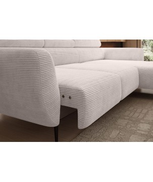 Narożnik ALISSON S/MINI Prawostronny z elektrycznym wysuwem w tkaninie POSO 14 WERSAL