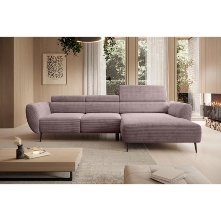 Narożnik ALISSON S/MINI Prawostronny z elektrycznym wysuwem w tkaninie POSO 100 WERSAL