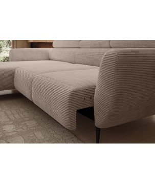 Narożnik ALISSON S/MINI Lewostronny z elektrycznym wysuwem w tkaninie POSO 02 WERSAL