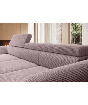 Narożnik ALISSON S/MINI Lewostronny z elektrycznym wysuwem w tkaninie POSO 100 WERSAL