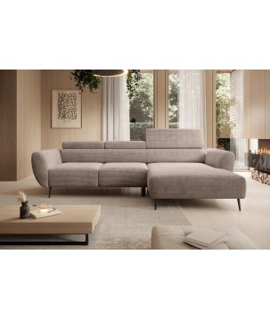 Narożnik ALISSON S/MINI Prawostronny z elektrycznym wysuwem w tkaninie POSO 02 WERSAL