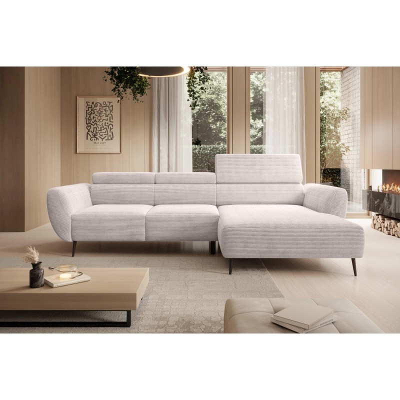 Narożnik ALISSON S/MINI Prawostronny z elektrycznym wysuwem w tkaninie POSO 14 WERSAL