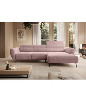 Narożnik ALISSON S/MINI Prawostronny z elektrycznym wysuwem w tkaninie POSO 60 WERSAL