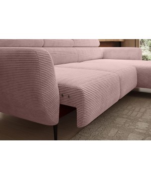 Narożnik ALISSON S/MINI Prawostronny z elektrycznym wysuwem w tkaninie POSO 60 WERSAL