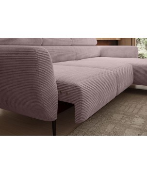 Narożnik ALISSON S/MINI Prawostronny z elektrycznym wysuwem w tkaninie POSO 100 WERSAL