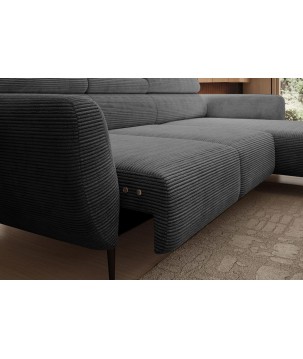 Narożnik ALISSON S/MINI Prawostronny z elektrycznym wysuwem w tkaninie POSO 110 WERSAL