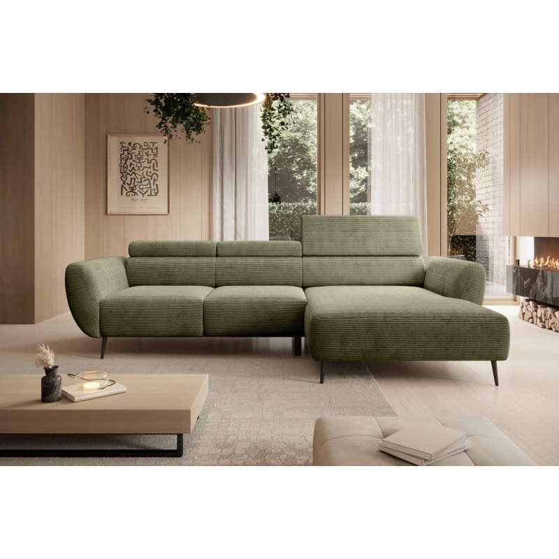 Narożnik ALISSON S/MINI Prawostronny z elektrycznym wysuwem w tkaninie POSO 135 WERSAL