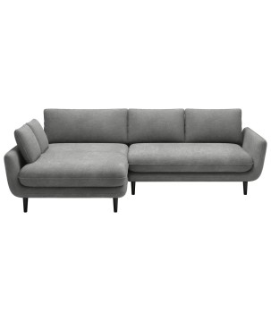 Narożnik SOLANO Lewostronny z funkcją spania, pojemnikiem i z poduszkami, Element 04 Szary WERSAL