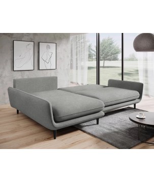 Narożnik SOLANO Lewostronny z funkcją spania, pojemnikiem i z poduszkami, Element 04 Szary WERSAL