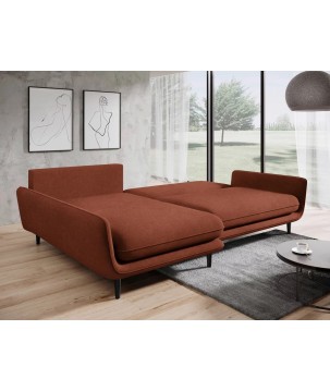 Narożnik SOLANO Lewostronny z funkcją spania, pojemnikiem i z poduszkami, Element 09 Bordowy WERSAL