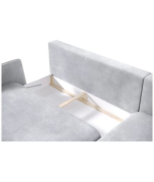 Narożnik SOLANO Lewostronny z funkcją spania, pojemnikiem i z poduszkami, Element 24 Jasny Szary WERSAL